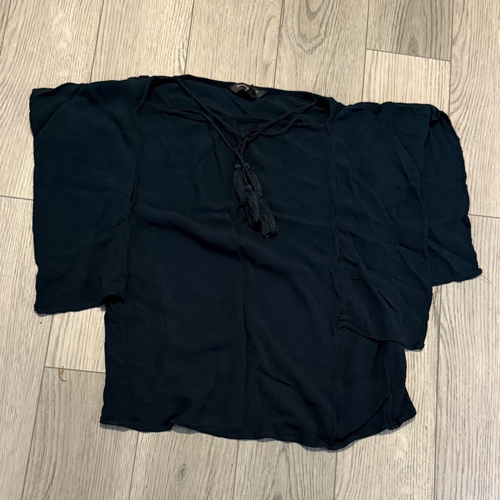 Elegant Black Women's Top Junior xs xsmall top in good used condition - Picture 1 of 3
